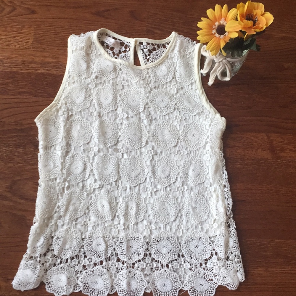 Vintage lace cream top